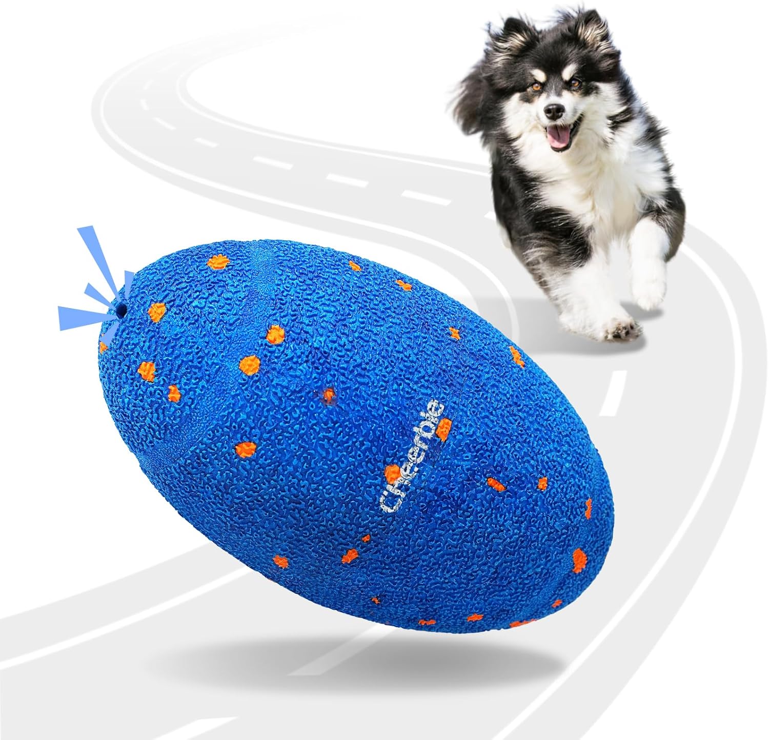Smart Interactive Dog Toy, Wicked Rugby, Squeaky Dog Toy Football, Automatic Moving, Bouncing, and Rotating, E-TPU Material, Bouncing Fetch Toy for Indoor/Outdoor Use and Small to Large Dogs（副本）